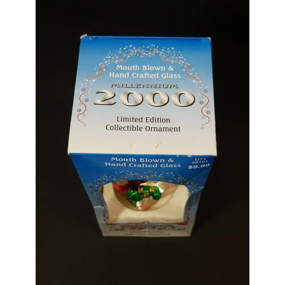 MILLENNIUM 2000 LIMITED EDITION Blown Glass Hand Crafted Christmas Ornament baby